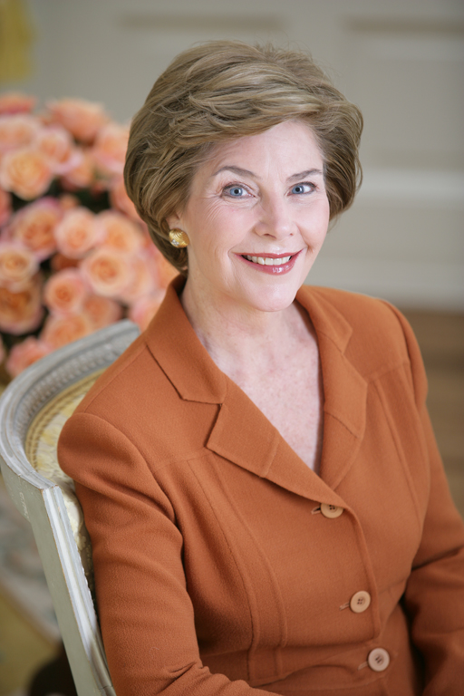 Mrs. Laura Bush in her official portrait taken, October 17, 2005, in the Yellow Oval Room in the Private Residence of the White House. (P101705KJ-0075)