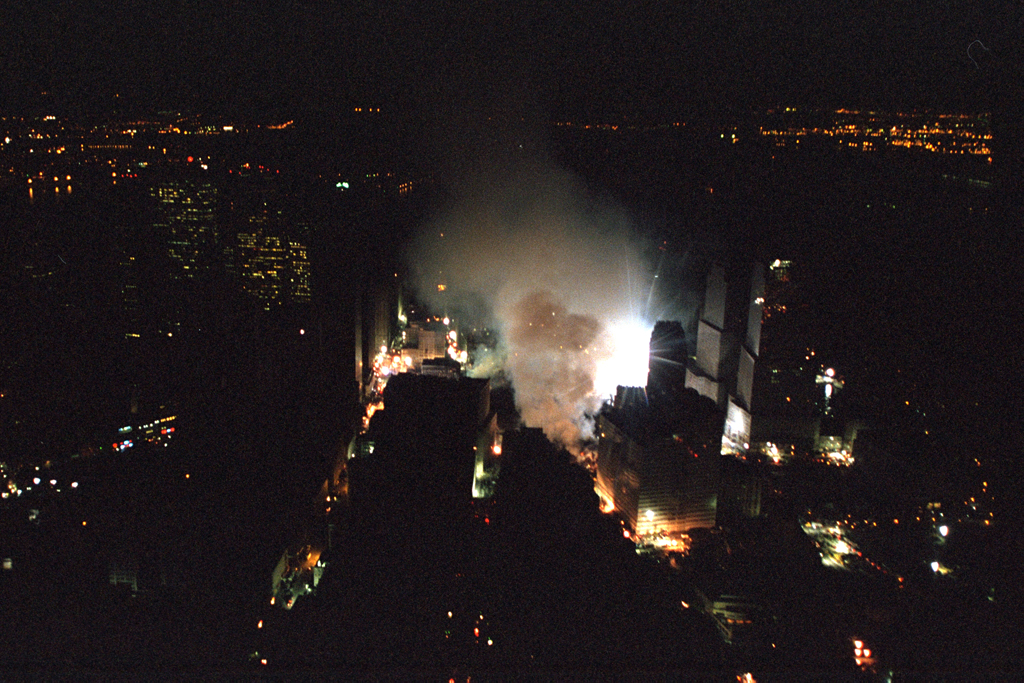 The World Trade Center rescue site seen from Marine One the evening of September 14, 2001. (P7379-35)
