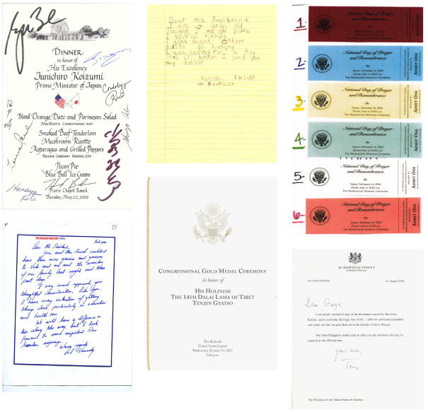 Collage of hand-written documents