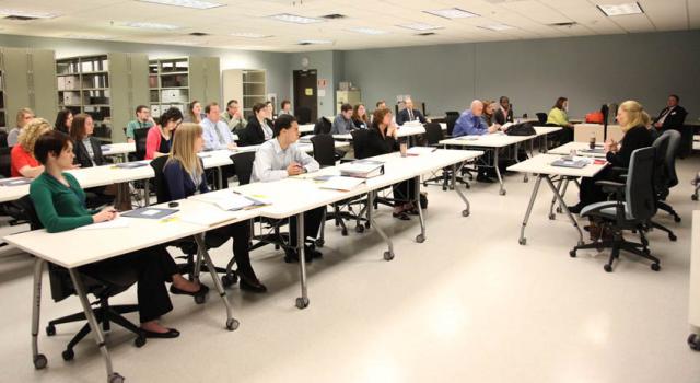 New archivists from the George W. Bush, William J. Clinton, George H.W. Bush, and Ronald Reagan Presidential Libraries attend a workshop about the Presidential Records Act.