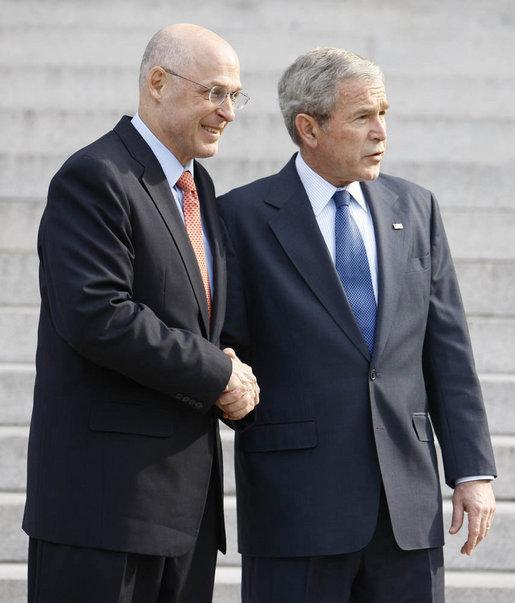President Bush and Treasury Secretary Hank Paulson