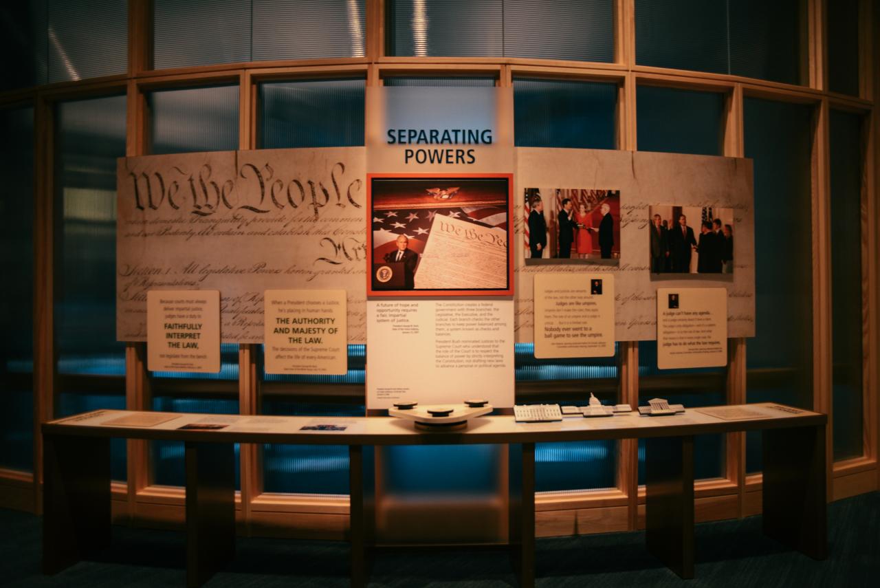 Separation of Powers display.