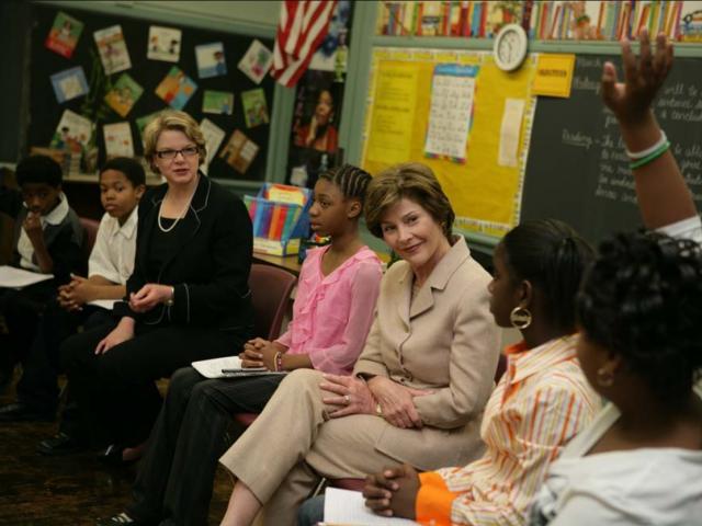 Mrs. Laura Bush and U.S. Secretary of Education Margaret Spellings Visit with Students at Avon Avenue Elementary School Newark, New Jersey