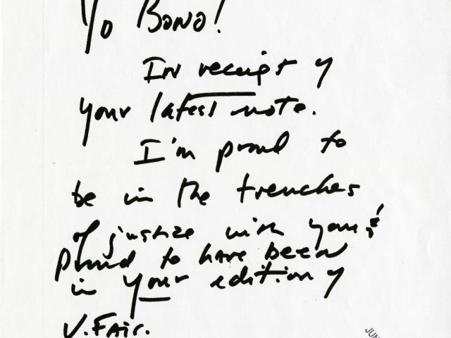 Letter from President George W. Bush to U2 singer Bono regarding the President's Emergency Plan for AIDS Relief (PEPFAR), June 1, 2007.
