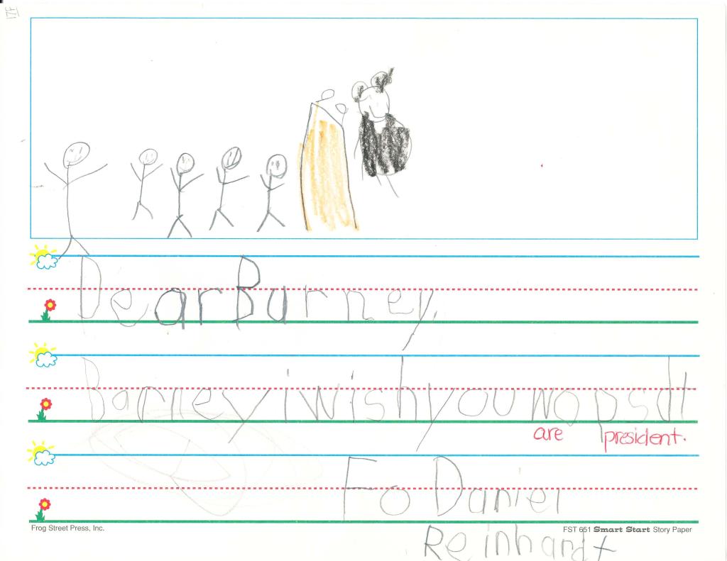 Letter written to Barney and Miss Beazley from student Daniel Reinhardt.