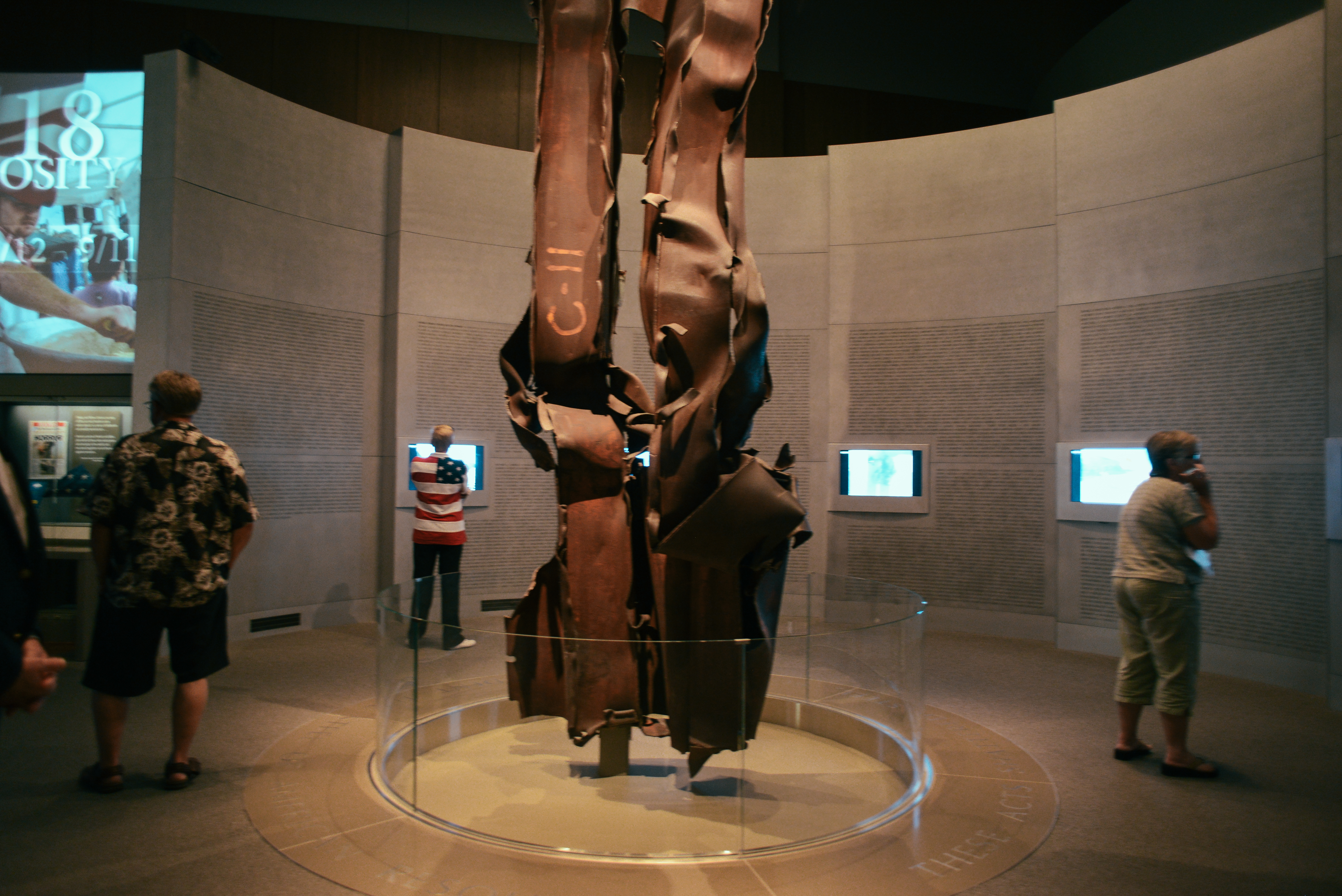 Steel from the World Trade Center on display at the George W. Bush Presidential Library and Museum.