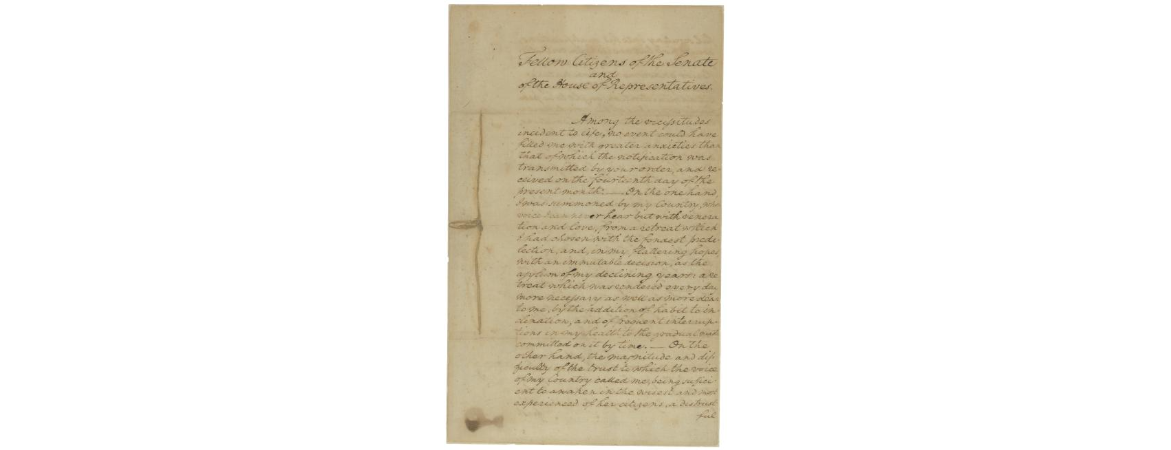 First Inaugural Address of President George Washington