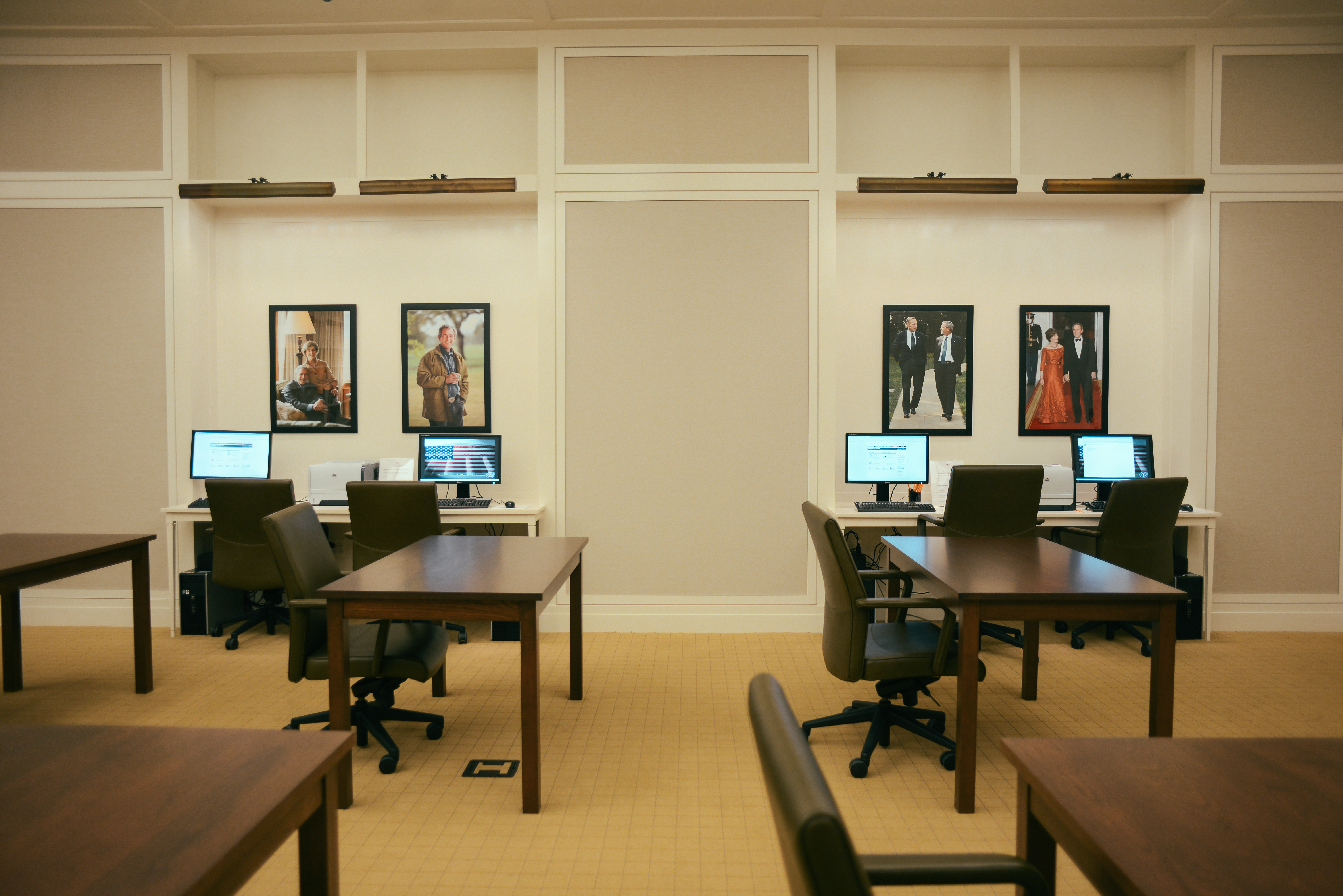 A view of the George W. Bush Presidential Library's Research Room.