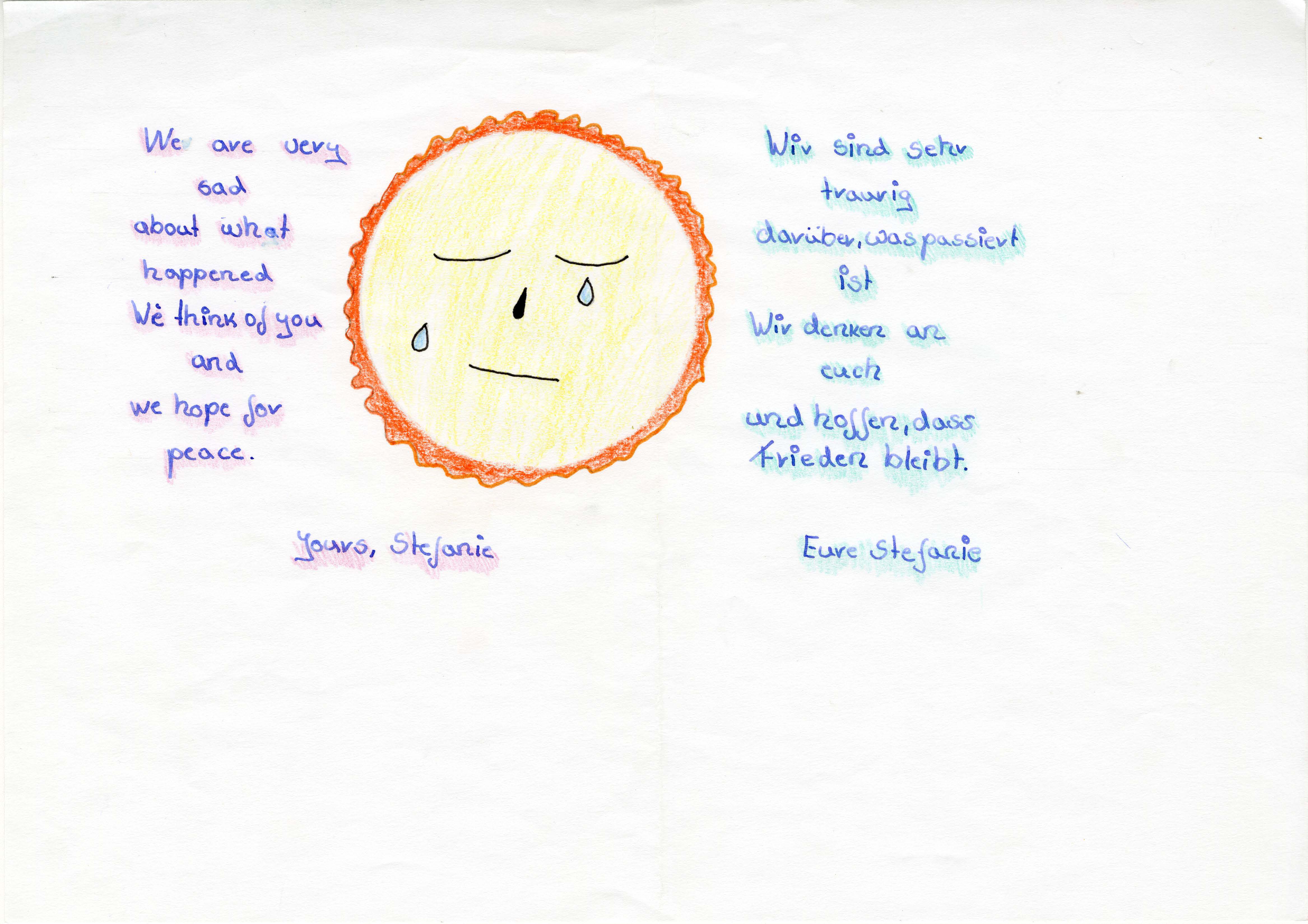 "Crying Sun" Germany Condolence Letter