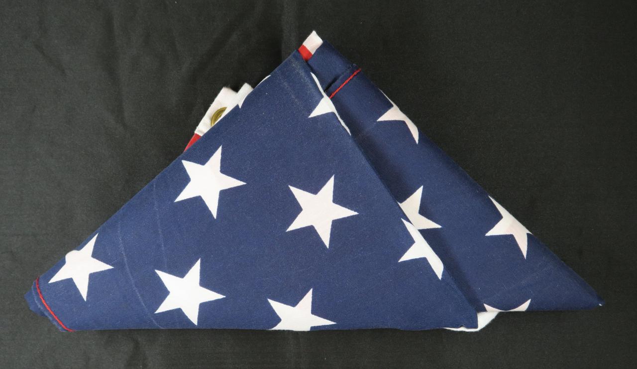 United States flag that flew on the Healing Field Memorial at the September 11, 2008 dedication of the Pentagon 911 Memorial.