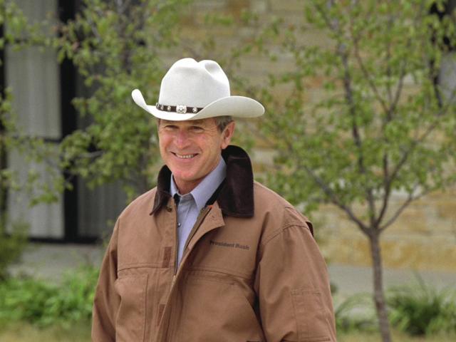 President George W. Bush at Prairie Chapel Ranch, October 25, 2002, in Crawford, Texas.  (P23029-12)