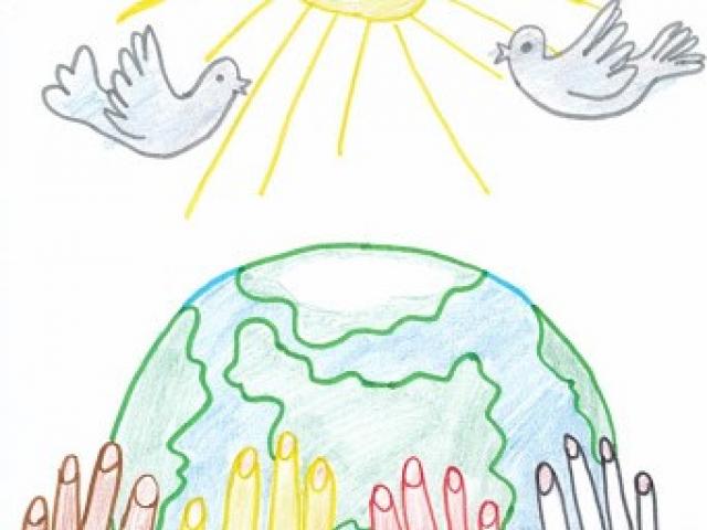 A school child in Germany drew this picture of hope in the aftermath of the tragedy.