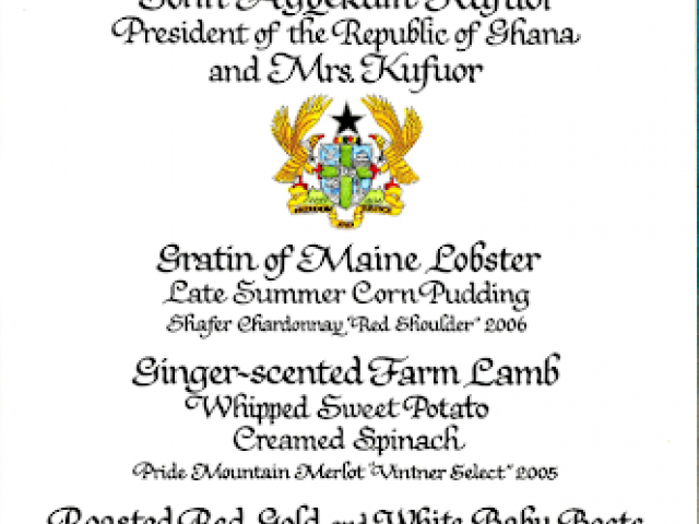 Dinner for President John Kufuor and Mrs. Kufuor of Ghana, September 15, 2008.