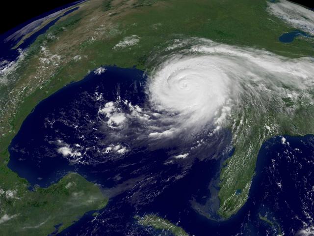 Satellite image of Hurricane Katrina from NASA.
