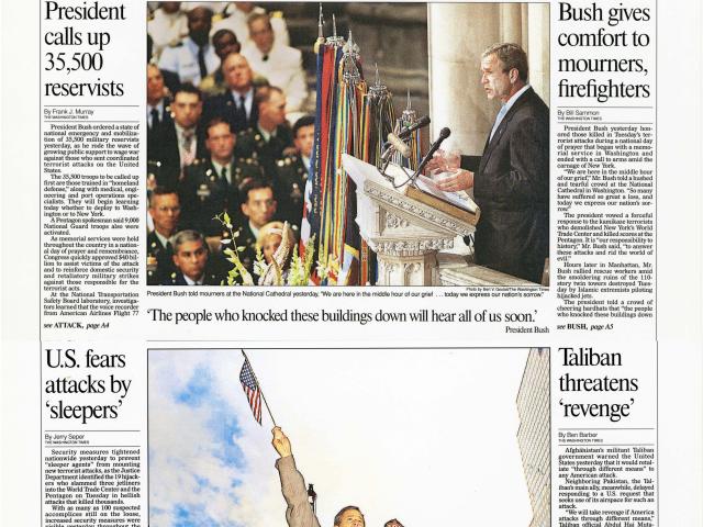 “Our Nation’s Sorrow”- Washington Times, September 15, 2001.