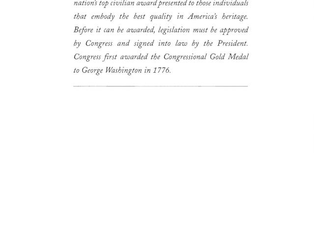 Program from the Congressional Gold Medal Ceremony in Honor of His Holiness the 14th Dalai Lama of Tebet Tenzin Gyatso, October 17, 2007. (Page 4 of 4)