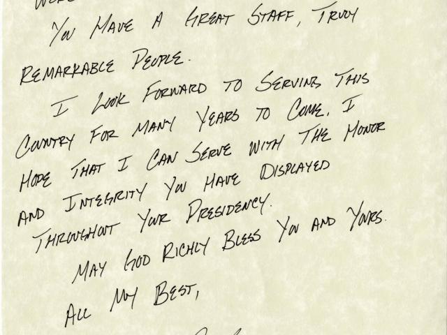 To President George W. Bush a letter from amputee Sergeant Christian Bagge dated July 6, 2006 who ran with the President at the White House. (Page 2 of 2)