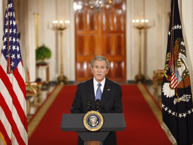 President George W. Bush delivers his farewell address to the nation, January 15, 2009.
