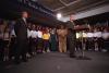 President George W. Bush delivers remarks from Emma E. Booker Elementary School in Sarasota, Florida at 9:30 a.m., September 11, 2001, following terrorist attacks on the World Trade Center. (P7058-31A)