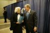 President George W. Bush and Supreme Court Justice Sandra Day O’Connor Talk Backstage at the Swearing-In Ceremony for the Secretary of Homeland Security, March 3, 2005.