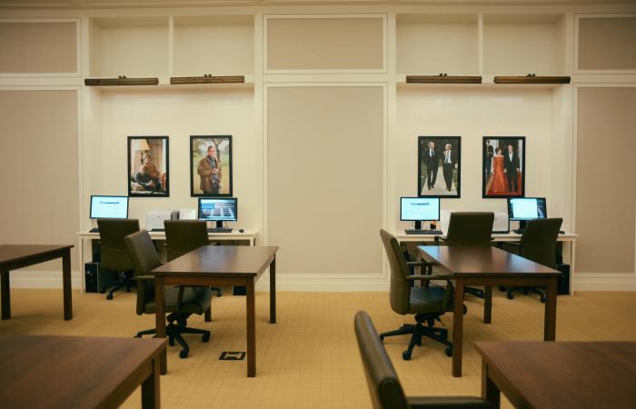 A view of the George W. Bush Presidential Library's Research Room.