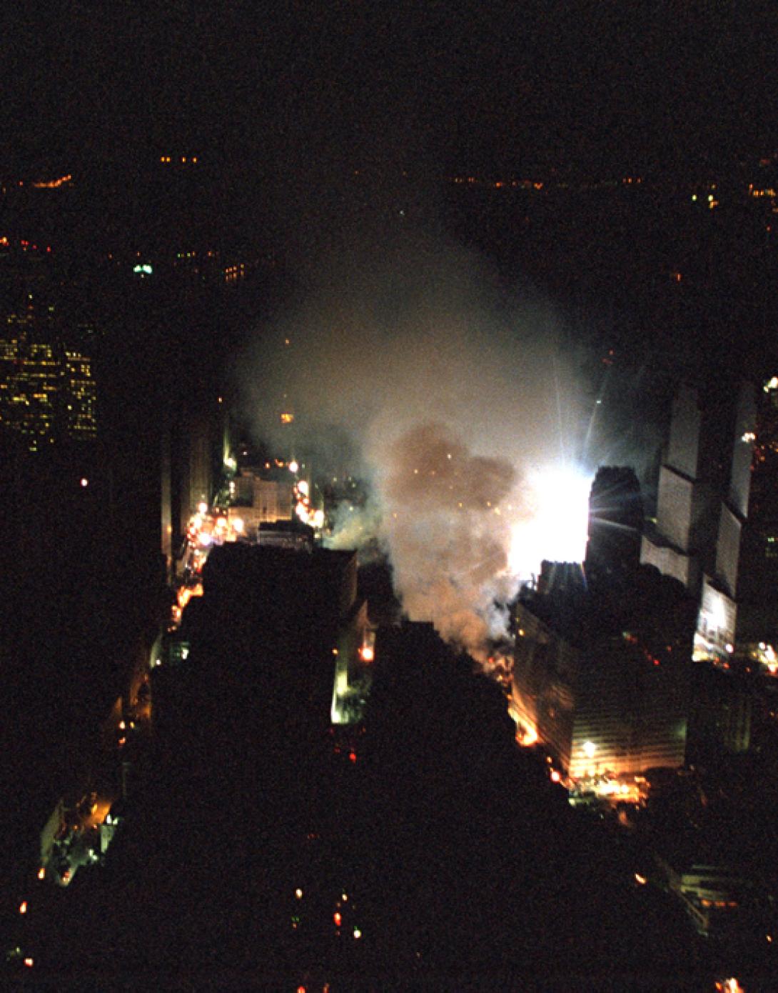 The World Trade Center rescue site seen from Marine One the evening of September 14, 2001. (P7379-35)