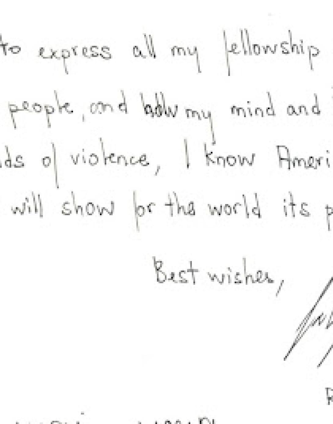 Carlos Dunham of Rio de Janeiro, Brazil, expresses his heart break at the tragedy and confidence in the United States’ ability to overcome.