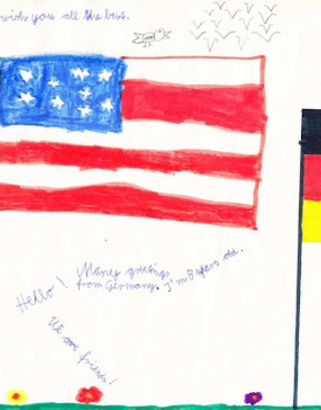 In addition to newspaper readers, thousands of German school children also sent in drawings and letters of sympathy, support, and hope.