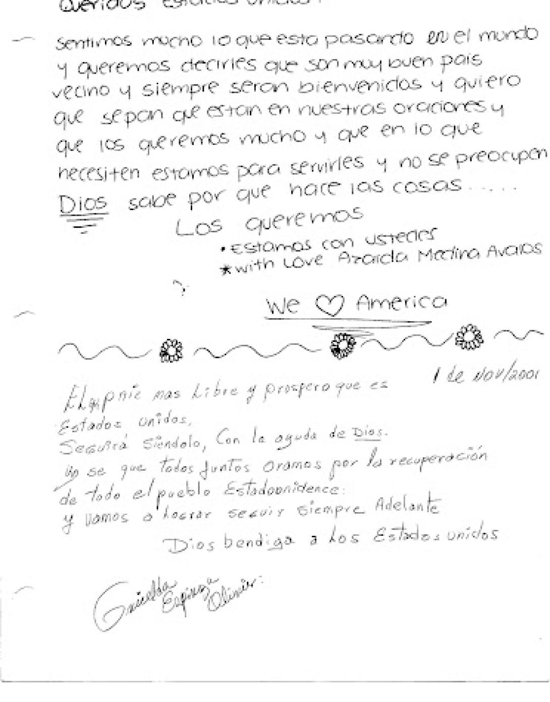 Azaida Medina Avalos of the Republic of Panama share s her sentiments and love for the United States.