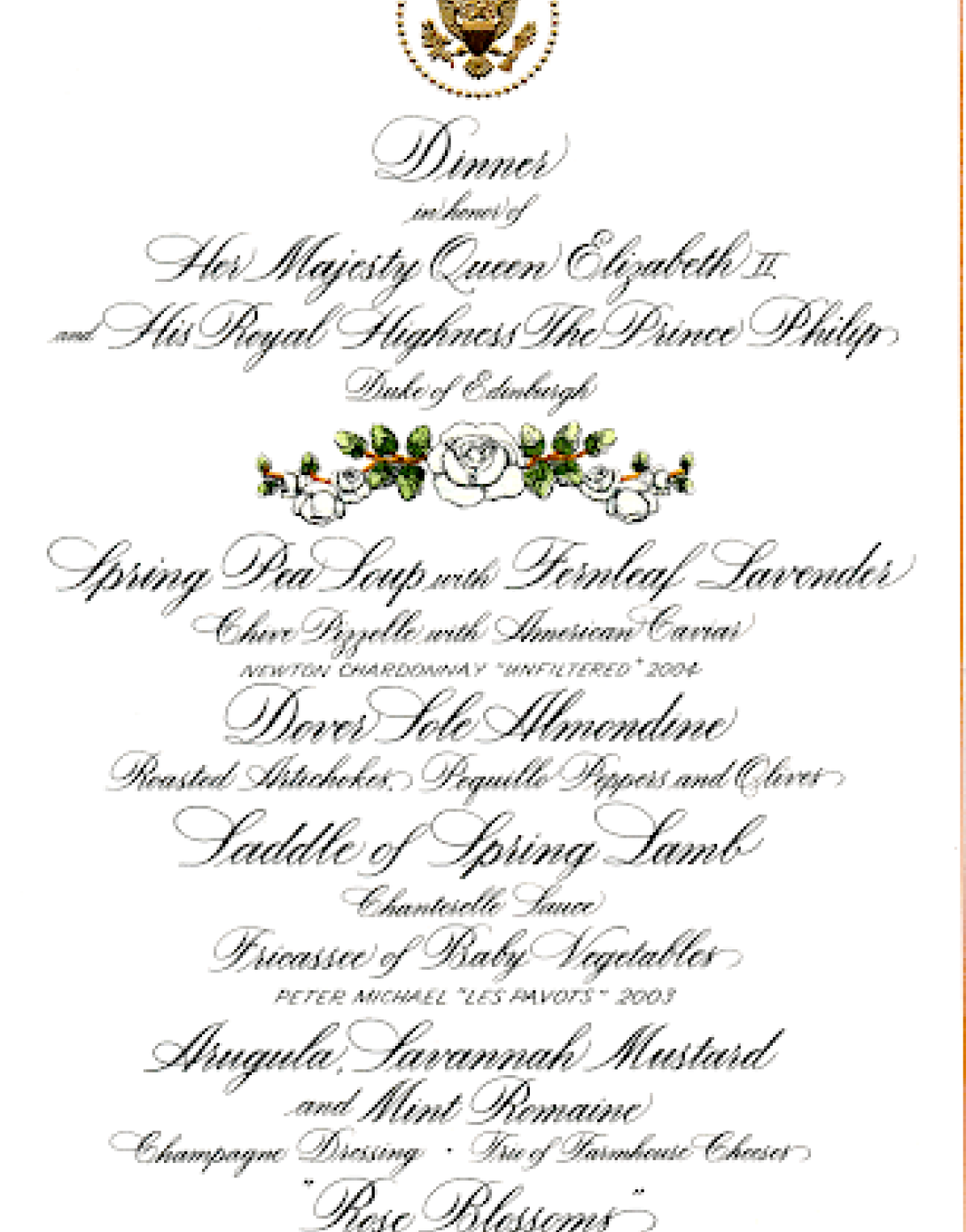 Dinner for Queen Elizabeth II and Prince Philip, May 7, 2007.