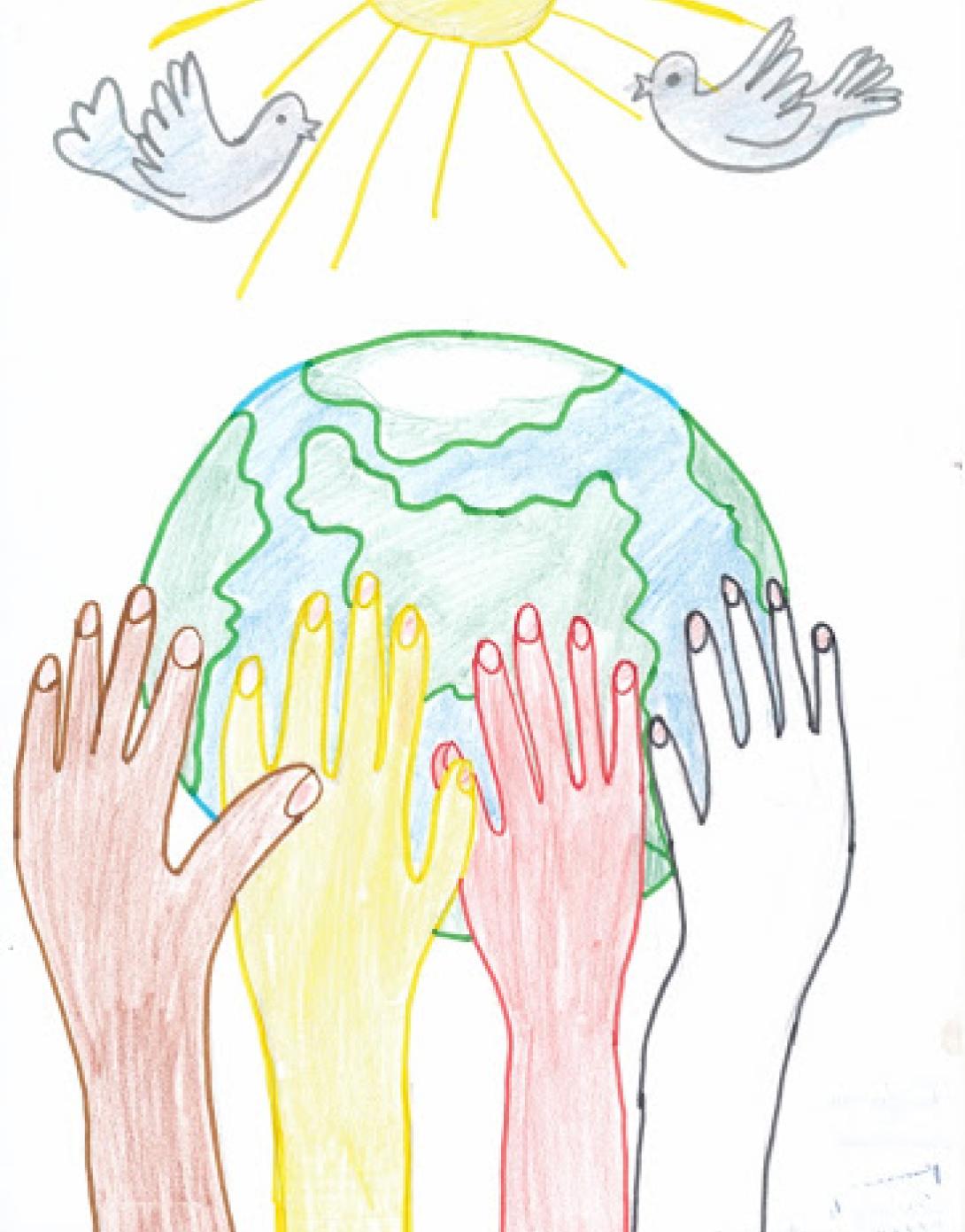 A school child in Germany drew this picture of hope in the aftermath of the tragedy.