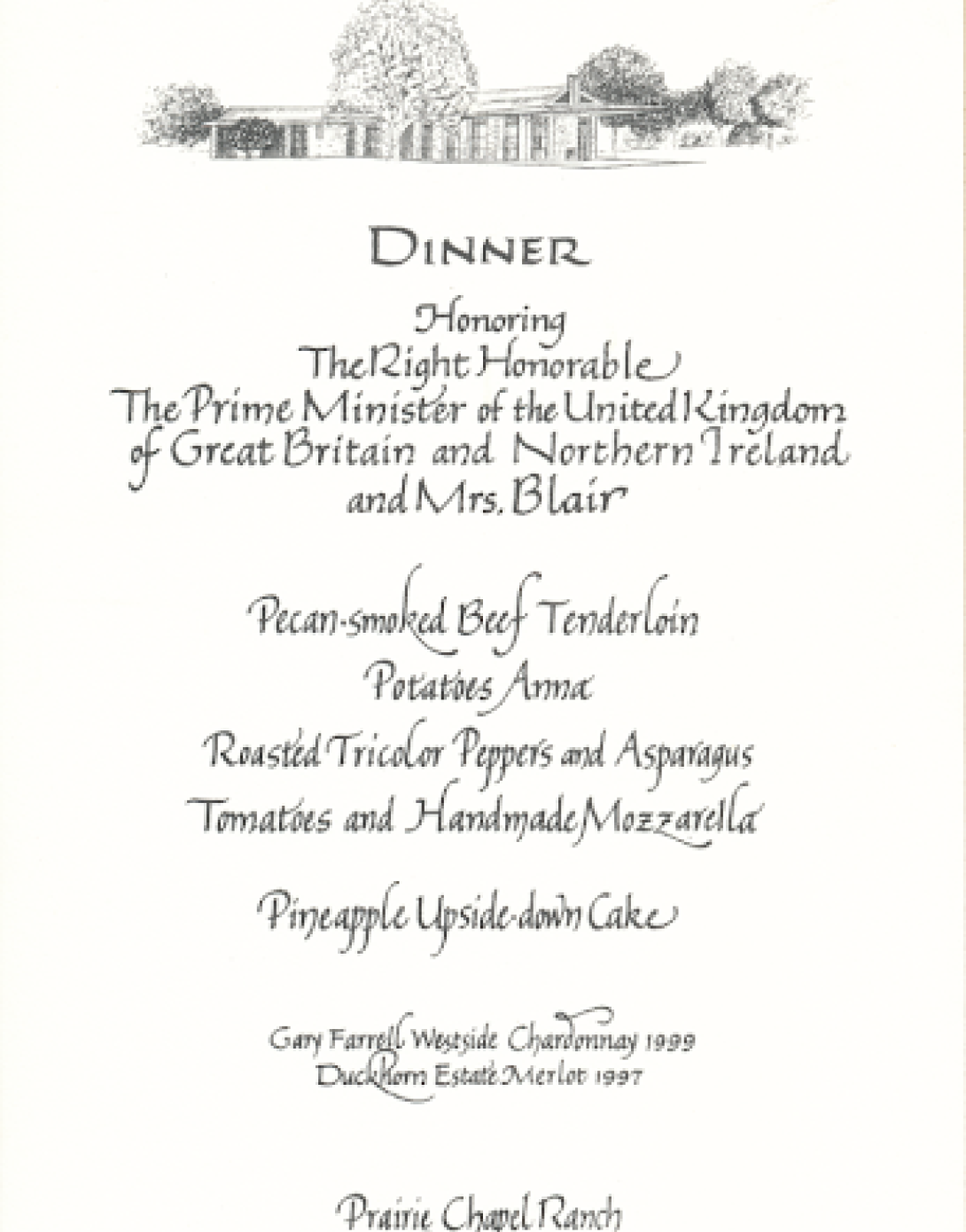 Dinner for Prime Minister Tony Blair and Mrs. Cherie Blair of the United Kingdom, April 6, 2002.