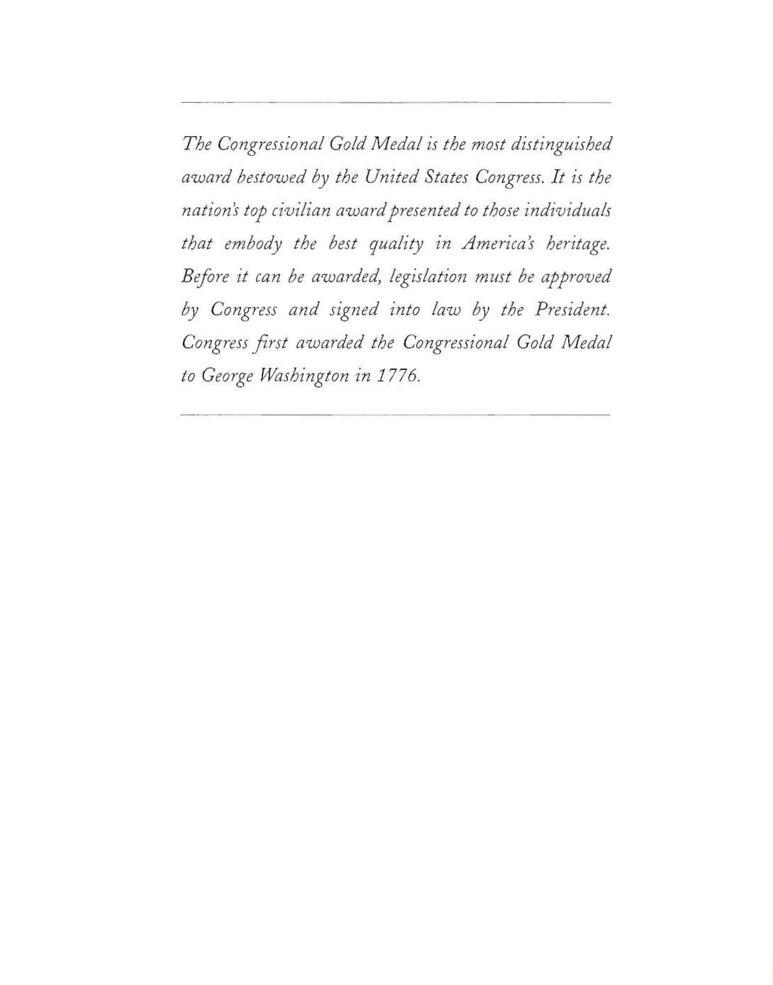 Program from the Congressional Gold Medal Ceremony in Honor of His Holiness the 14th Dalai Lama of Tebet Tenzin Gyatso, October 17, 2007. (Page 4 of 4)