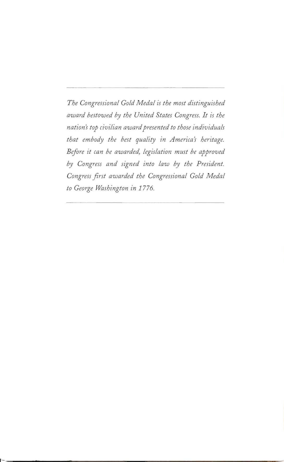 Program from the Congressional Gold Medal Ceremony in Honor of His Holiness the 14th Dalai Lama of Tebet Tenzin Gyatso, October 17, 2007. (Page 4 of 4)