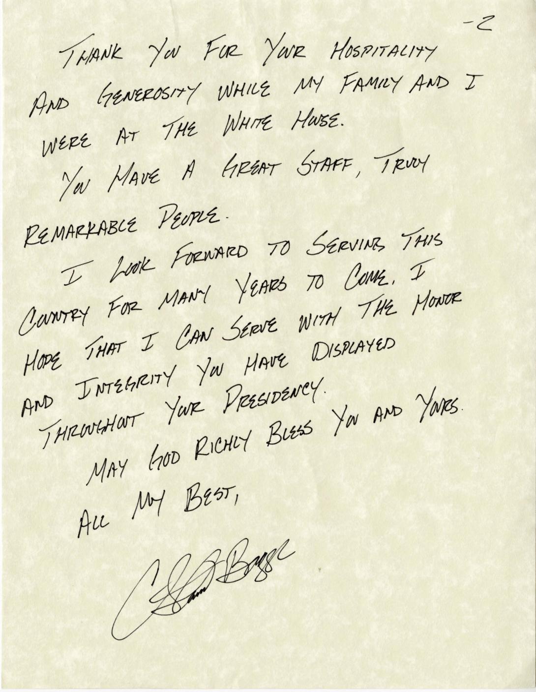 To President George W. Bush a letter from amputee Sergeant Christian Bagge dated July 6, 2006 who ran with the President at the White House. (Page 2 of 2)